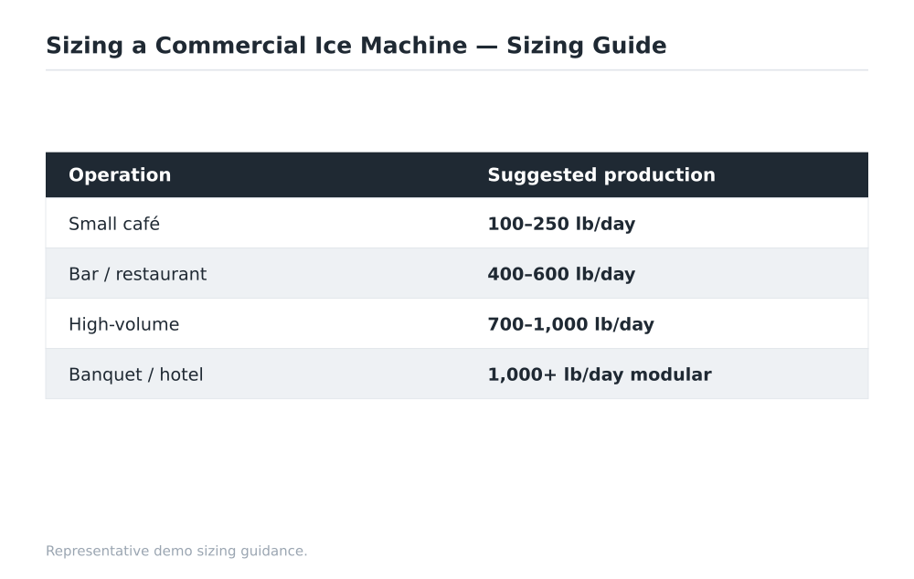 Sizing a Commercial Ice Machine sizing guide