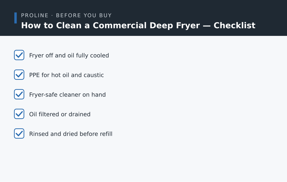How to Clean a Commercial Deep Fryer checklist