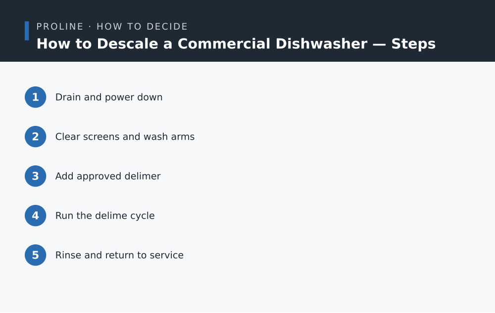 How to Descale a Commercial Dishwasher steps