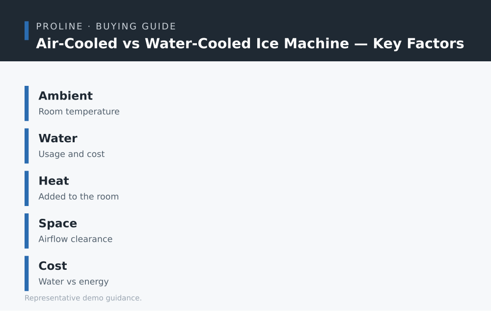 Air-Cooled vs Water-Cooled Ice Machine key factors