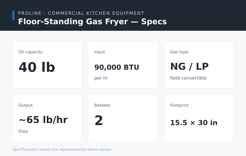 Floor-Standing Gas Fryer specifications