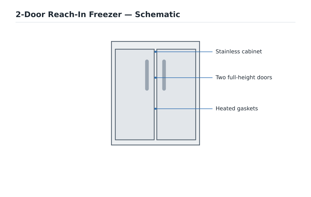2-Door Reach-In Freezer schematic diagram
