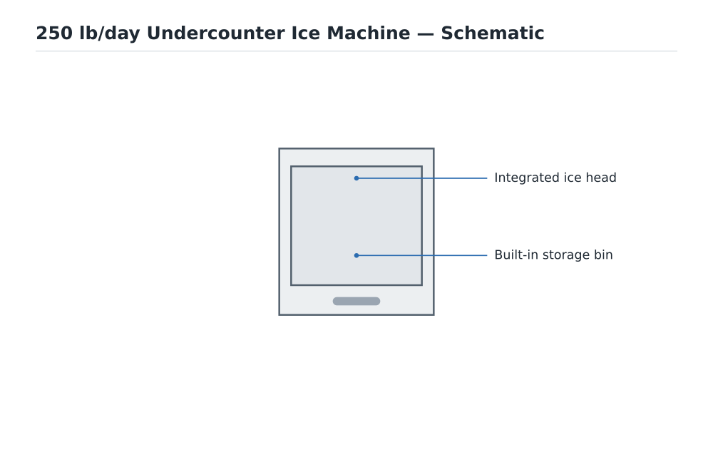 250 lb/day Undercounter Ice Machine schematic diagram